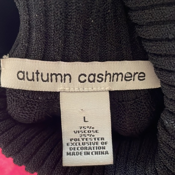 Autumn Cashmere Brand Stunning Chain embellished sleeves Turtleneck NWOT - Picture 9 of 16